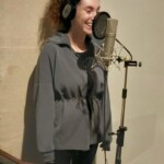 Miriam doing a vocal take