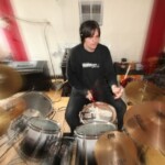 Playing the studio's Yamaha recording custom kit